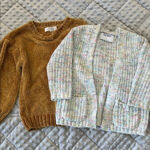 Old Navy Mustard and Multicolor Sweater Set